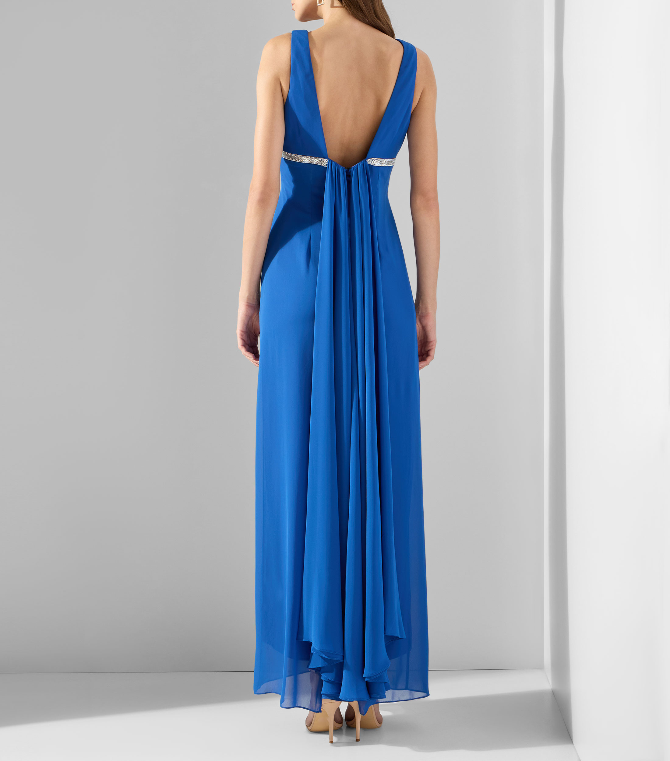 Vestido largo liso Mujer